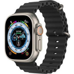 Pasek Silikonowy Waves do Apple Watch 1/2/3/4/5/6/7/8/SE/ 38/40/41/MM, Czarny