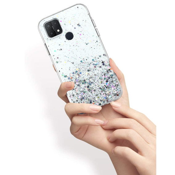 Telefontok a Oppo A15 / A15s, Glittery, átlátszó