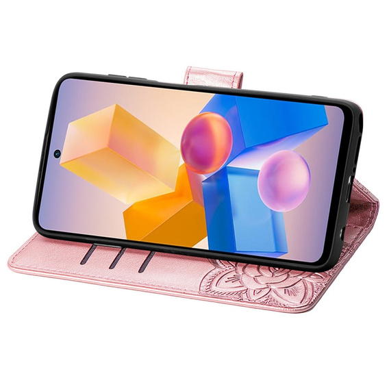 Pattintható tok a Infinix Hot 40i, Butterfly, rózsaszín rose gold