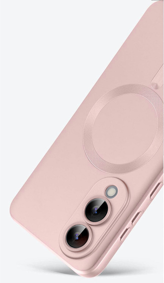 Tok Samsung Galaxy S25 Edge, ColorMag, MagSafe-hoz, rózsaszín + 9H edzett üveg