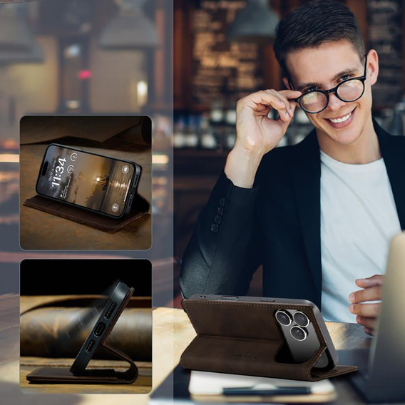 ERBORD Vintage pénztárca tok patenttal iPhone 17 Pro Max készülékhez