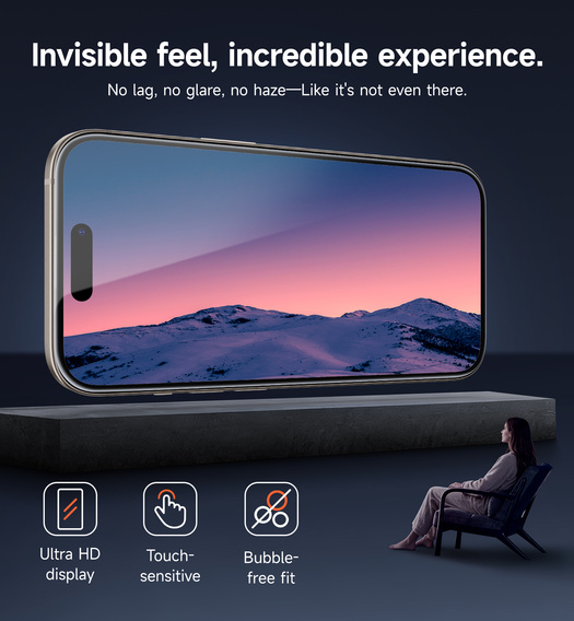 2x SURITCH edzett üveg iPhone 15 Pro készülékhez