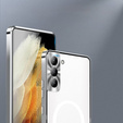 Kameravédő tok Samsung Galaxy S21 FE 5G, CamShield MagSafe, átlátszó / ezüst