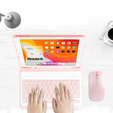 Tok + billentyűzet iPad 10.2 7/8/9 gen 2019/2020/2021, Keyboard Cover Pen Slot, rózsaszín rose gold