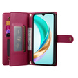 Pattintható tok a Honor Magic 7 Lite, Wallet Zipper Pocket, piros