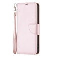 Pattintható tok a Samsung Galaxy A54 5G, Wallet Litchi Magnet, rózsaszín rose gold