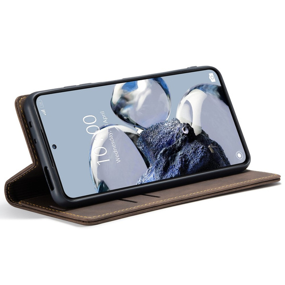CASEME tok Xiaomi 12T / 12T Pro, Leather Wallet Case, barna
