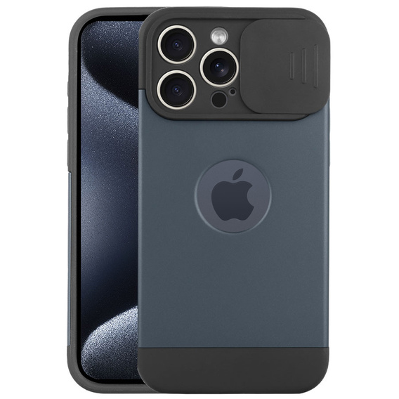 Telefontok a iPhone 15 Pro, ERBORD MagProtect Slide Camera, titánium kék