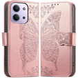 Pattintható tok a Xiaomi Redmi 15C 4G/LTE, Butterfly, rózsaszín rose gold