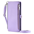 Pattintható tok a Xiaomi Redmi 14C / Xiaomi Poco C75, Wallet Zipper Pocket, lila