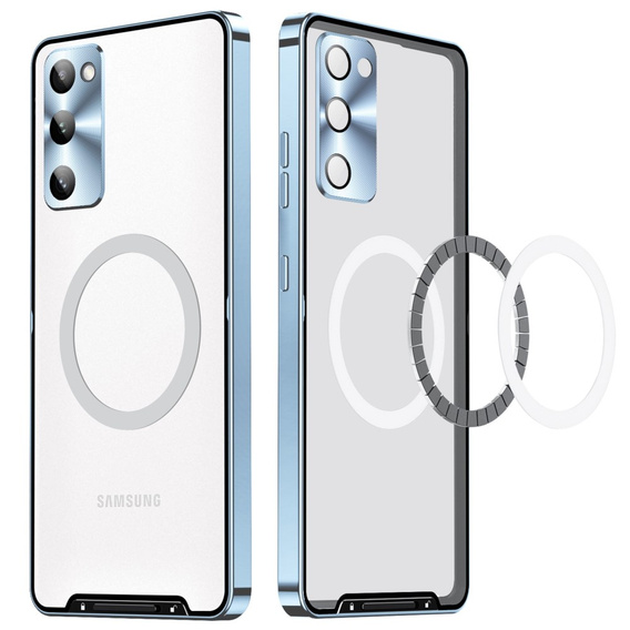 Kameravédő tok Samsung Galaxy S20 FE, CamShield MagSafe, átlátszó / kék