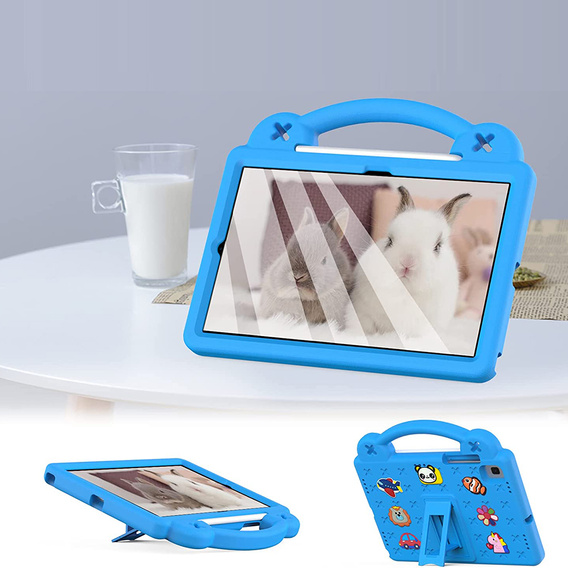 Gyermek tok Samsung Galaxy Tab S6 Lite 10.4 2020/2022 / Tab A7 2020 T500 / T505 / Tab S6 T860/T865, Cute Patterns, állvánnyal, kék