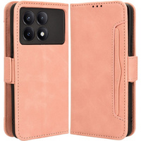 Pattintható tok a Xiaomi Poco F6 Pro, Card Slot, rózsaszín