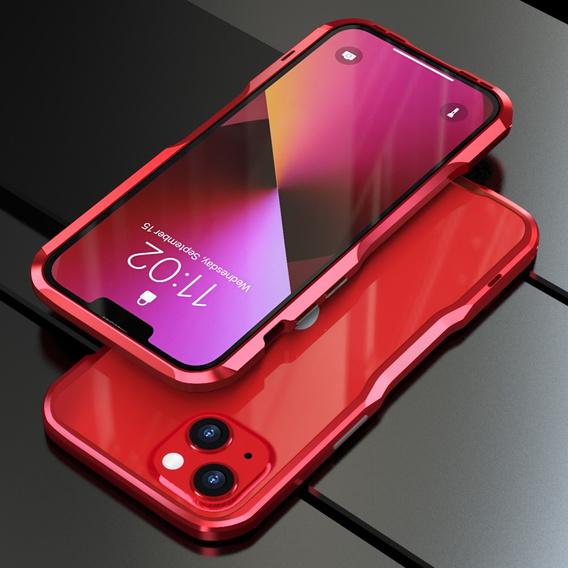 Teletok LUPHIE iPhone 13 Mini-hoz, Armor Bumper, piros