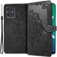 Pattintható tok a Motorola Moto G54 5G, Mandala, fekete