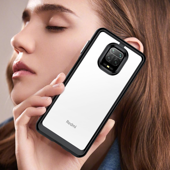 Telefontok a Xiaomi Redmi Note 9S / 9 Pro / 9 Pro Max, Fusion Hybrid, átlátszó / fekete