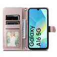 Flap tok Samsung Galaxy A16, Rhombus Crossbody Leather, rózsaszín rose gold
