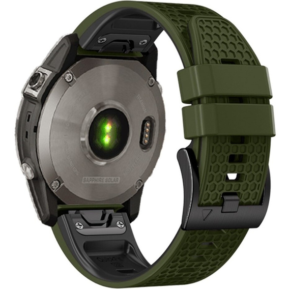 Szilikon pánt Garmin Fenix 7 / Forerunner 965 / 955 / 945 / 935, zöld / fekete
