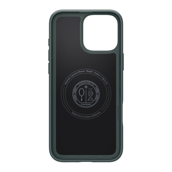 Spigen tok iPhone 16 Pro készülékhez, Thin Fit Mag, zöld + 9H edzett üveg