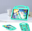Gyermek tok iPad 10.2" 2021/2020/2019 (9/8/7 gen.) / Air 10.5" 2019 (3 gen.), Cute Patterns, állvánnyal, zöld