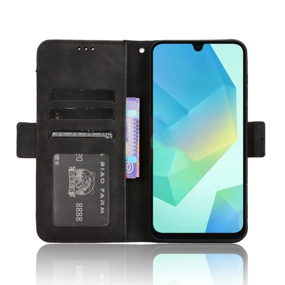 Flap tok Oppo Reno 14F, kártya slot, pénztárca, fekete