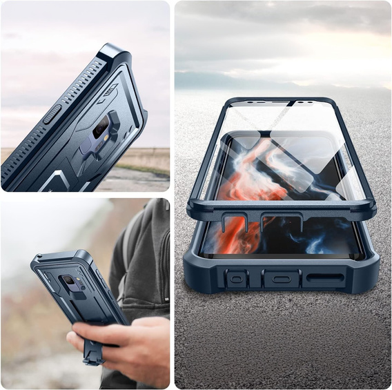 Páncélozott tok a Samsung Galaxy S9, Dexnor Full Body, kék