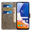 Pattintható tok a Samsung Galaxy A14 4G/5G, Mandala Flower, szürke