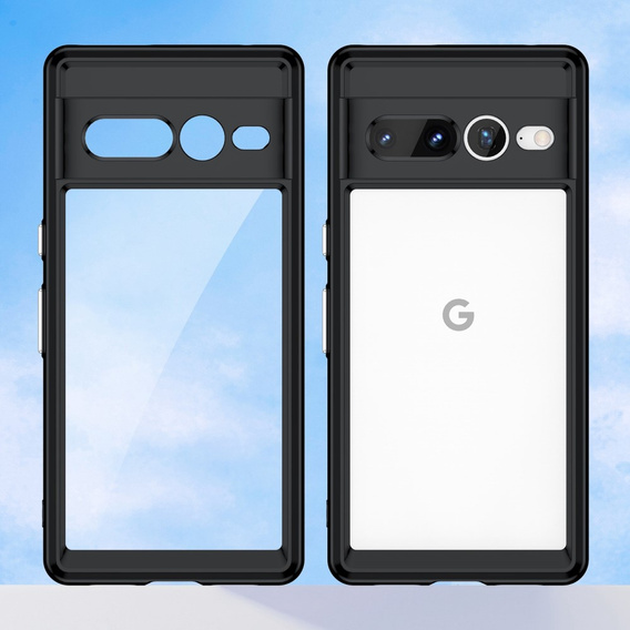 Tok Google Pixel 7 Pro 5G, Fusion Hybrid, kameravédelemmel, átlátszó / fekete