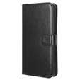 Pattintható tok a Honor 200 Pro 5G, Crazy Horse Wallet, fekete