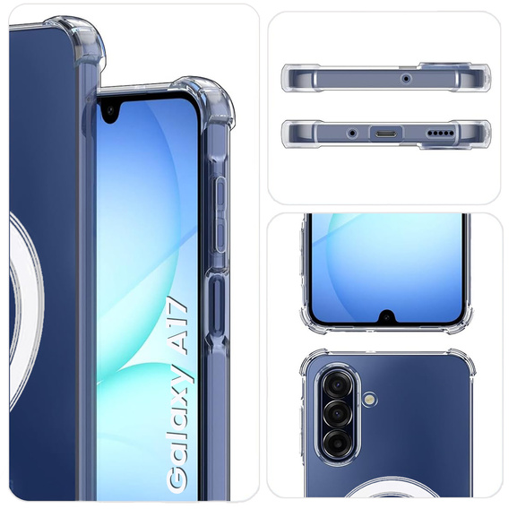 Tok Samsung Galaxy A17 5G, MagSafe-hoz, megerősített, átlátszó