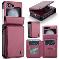 CASEME flip tok Samsung Galaxy Z Flip5 5G, Litchi Wallet, piros