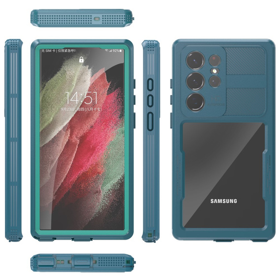 IP68 vízálló tok a Samsung Galaxy S23 Ultra, zöld