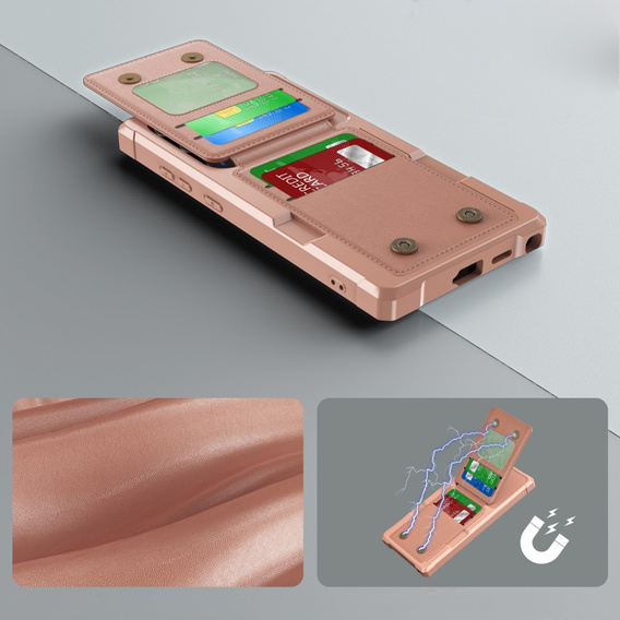 Tok Samsung Galaxy S25 Ultra, Card Holder Kickstand, rózsaszín