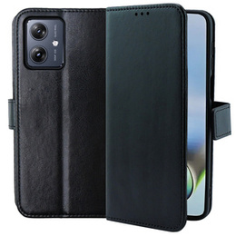 Pattintható tok a Motorola Moto G54 5G, Crazy Horse Wallet, fekete