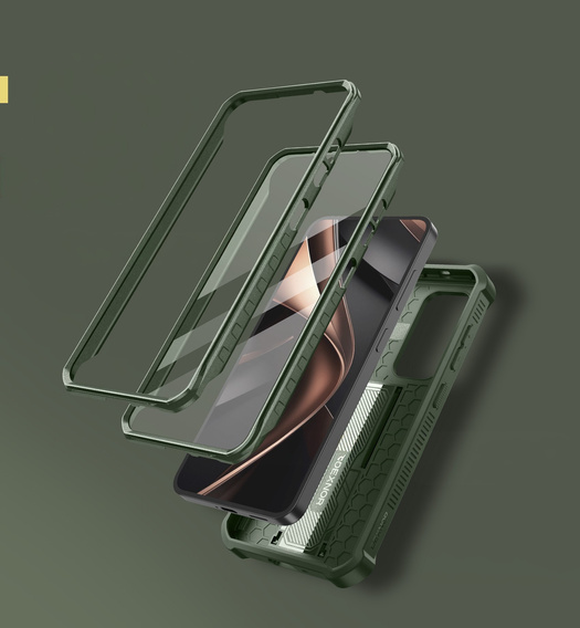 Páncélozott tok a Samsung Galaxy S25, Dexnor Full Body (Two Frames), zöld