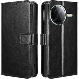 Pattintható tok a Xiaomi Poco F7 Pro, Crazy Horse Wallet, fekete
