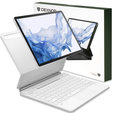 Billentyűzet tok Samsung Galaxy Tab S7+ / S7 FE / S9+ / S8+ / S9 FE+ / S10+, Dexnor Magnetic Keyboard Touchpad, fehér