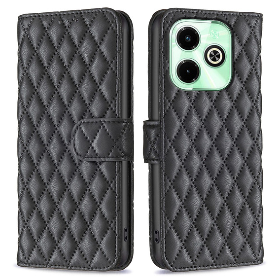 Pattintható tok a Infinix Hot 40i, Wallet, BINFEN COLOR, fekete