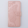 Pattintható tok a Motorola Moto G54 5G, Butterfly, rózsaszín rose gold