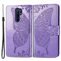 Pattintható tok a Xiaomi Redmi 9, Butterfly, lila