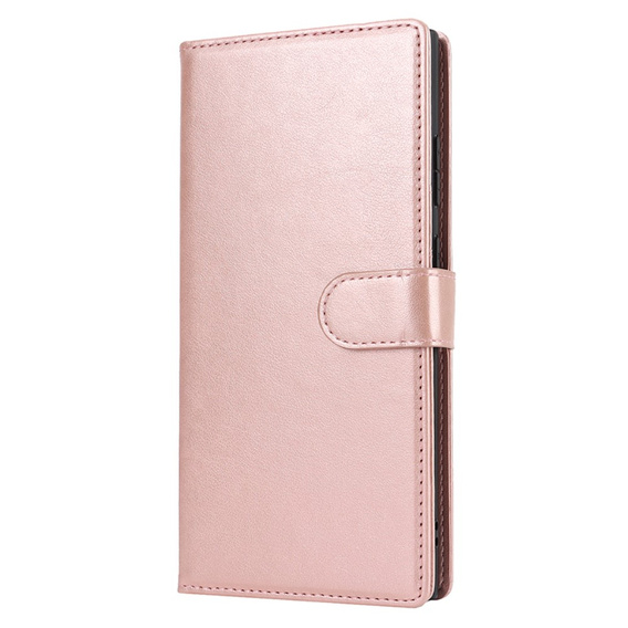 Pattintható tok Samsung Galaxy S23 Ultra, pénztárca, MagSafe-hoz, rózsaszín rose gold