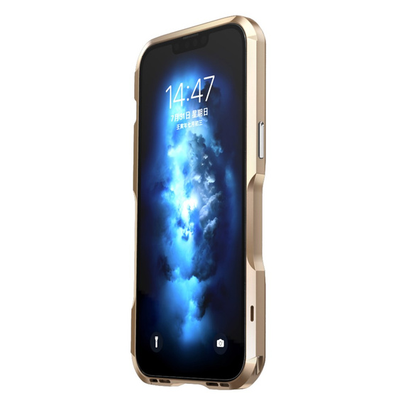 Teletok LUPHIE iPhone 14 Plus-hoz, Armor Bumper, arany