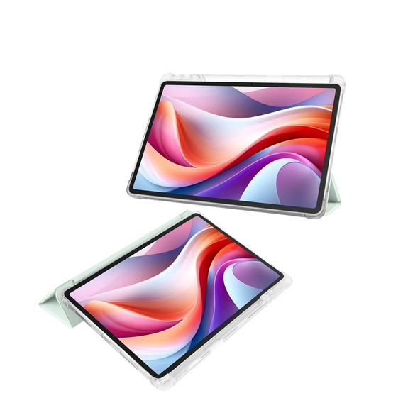 Tok Lenovo Tab M11, Smartcase Hybrid, tolltartó résszel, világoszöld