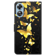 Pattintható tok a Oppo A17, Wallet, Butterflies arany