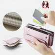 Tok CASEME Samsung Galaxy Z Fold6 5G, RFID Leather Wallet, vállpánttal, rózsaszín
