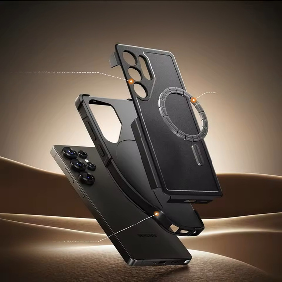 Tok Samsung Galaxy S25 Ultra, Tongate MECH sorozatú klipsz, fekete