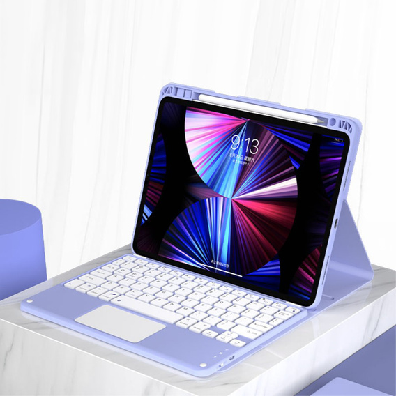 Tok + billentyűzet iPad Air 10.9 4 2020 / 5 2022, Touchpad, lila