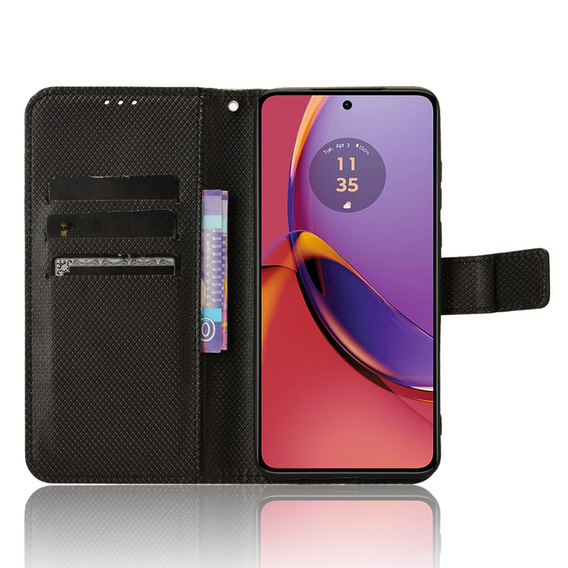 Flip tok Motorola Moto G84 5G-hez, Smart Magnet, fekete