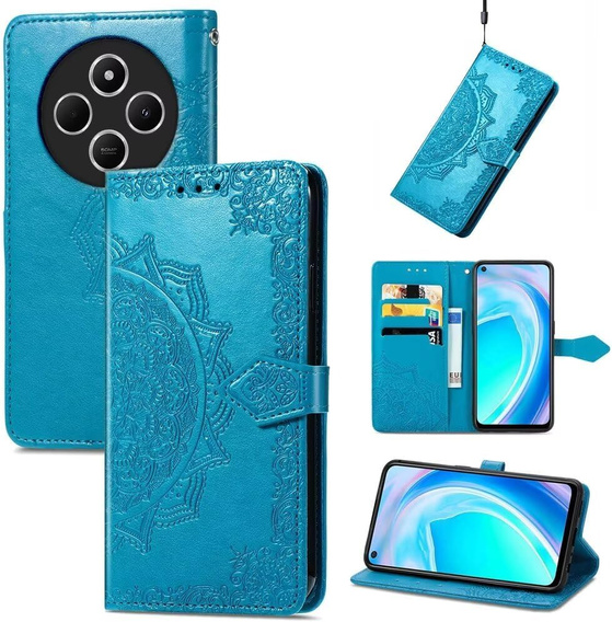 Pattintható tok a Xiaomi Redmi 14C / Xiaomi Poco C75, Mandala, kék