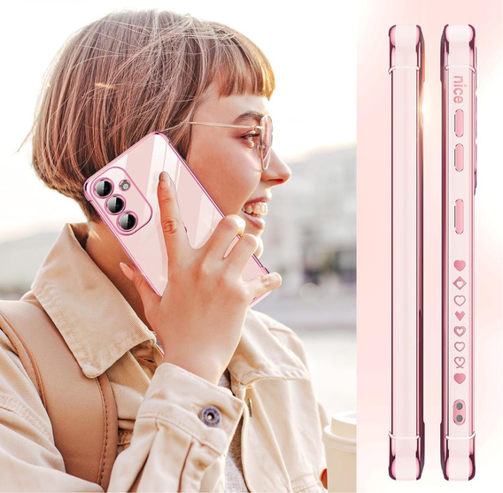 Telefontok a Samsung Galaxy S25 FE, Electro heart, rózsaszín rose gold
